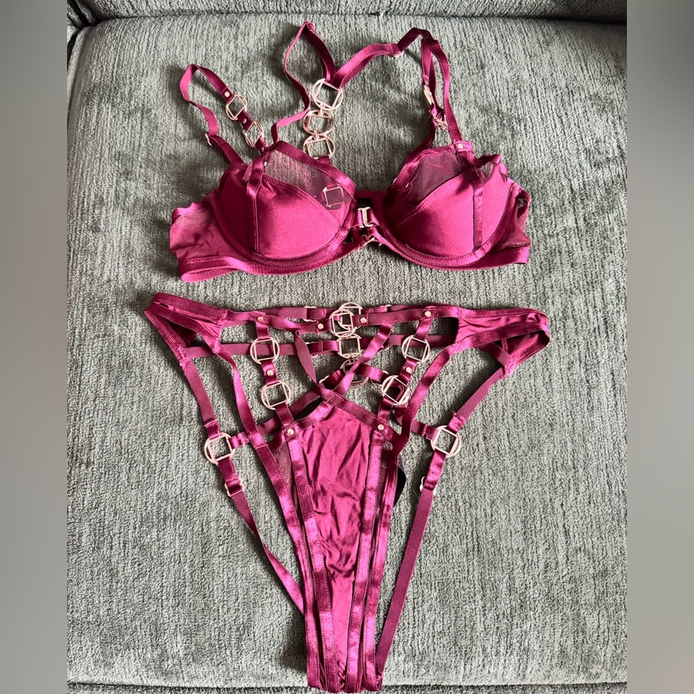 Honey Birdette Jowal in wine red 2 piece set